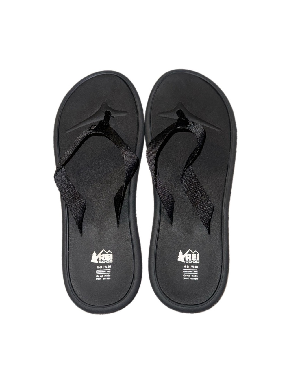 REI co-op unisex Black Comfort Flip Flops men’s 9/ women’s 10
